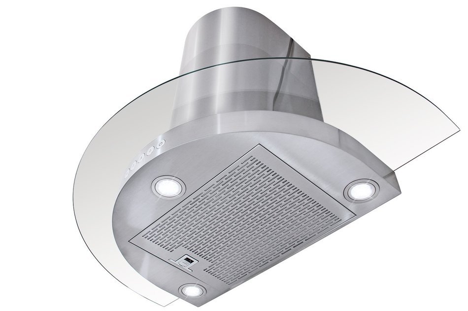 FIREBIRD 30" Wall Mount Stainless Steel Tempered Glass Wall Mount Powerful Push Button Control Kitchen Vent Fan... N4