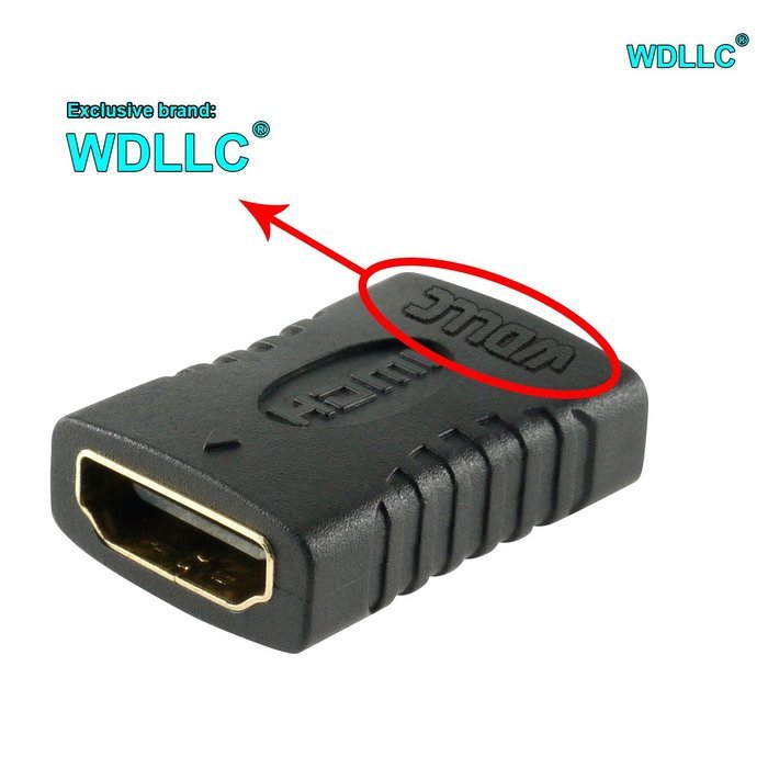 HDMI Female to Female F/F Coupler Premium Gold Plated Adapter Converter Plug (2 Pack) - WDLLC