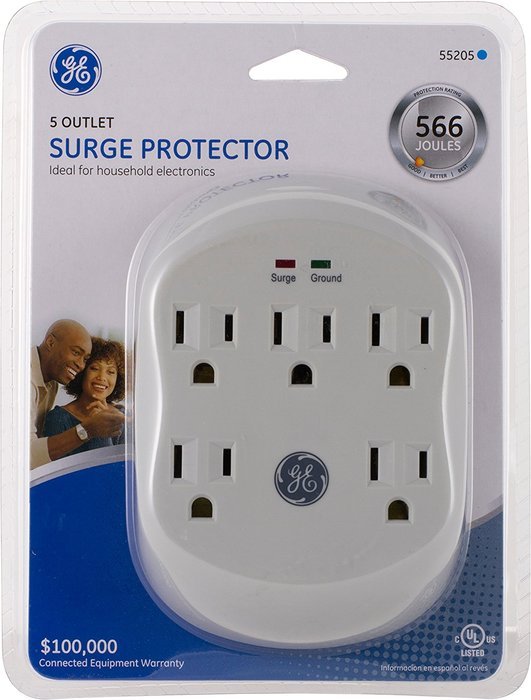GE 5-Outlet Surge Protector, 55205