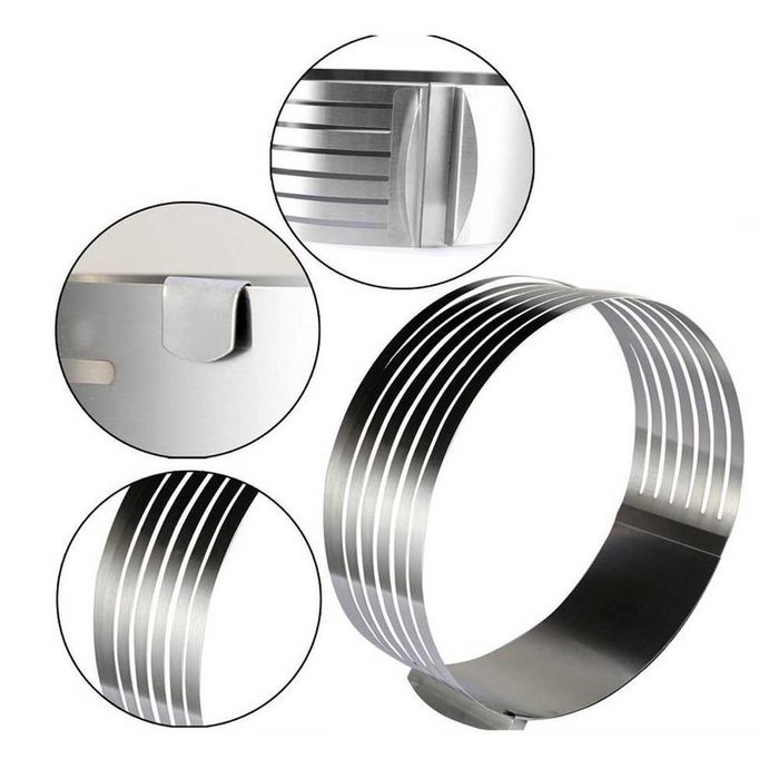 Jiaruo Adjustable Stainless Steel Mould Layer Cake Mold Slicer Kit N4