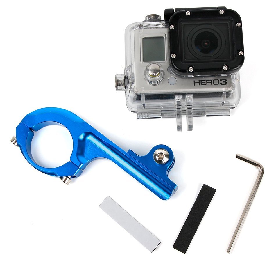 DURAGADGET Ultra-Strong Forged Aluminium Handlebar Mount in Red For GoPro Hero 4 (Black & Sliver), HERO, 3+, 3... N4