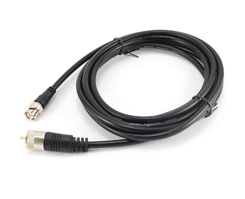 CablesOnline 10ft RG8x Coax UHF (PL259) Male to BNC Male Plug 50 OHM Antenna Ham Radio Cable (R-UB010)
