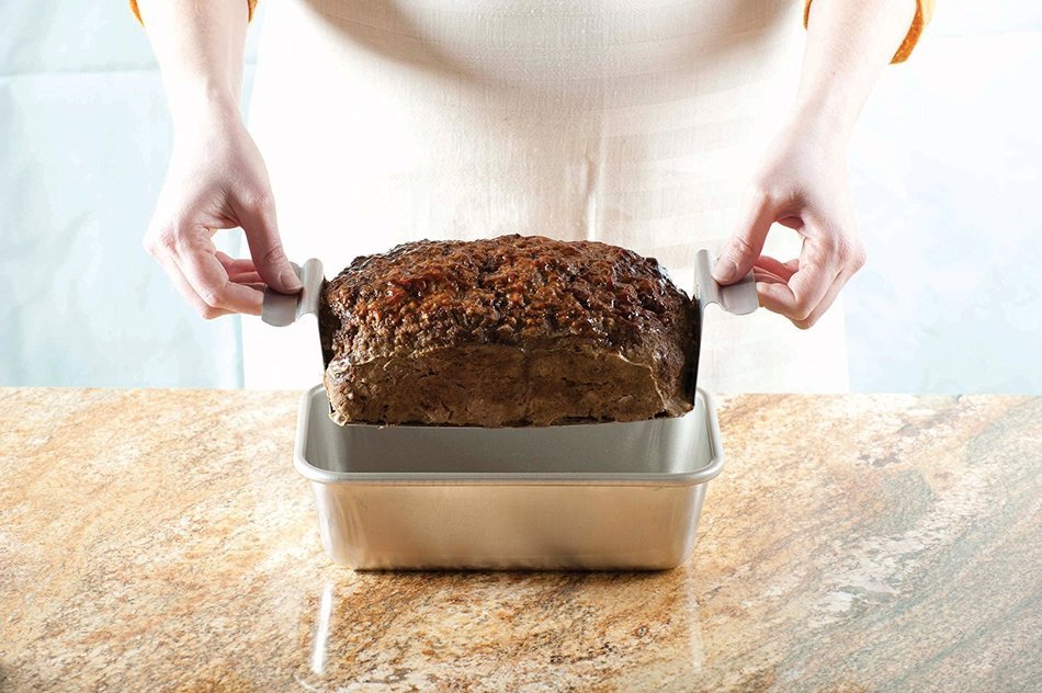 Nordic Ware Naturals Meat Loaf Pan and Lifting Trivet, Multicolor N2
