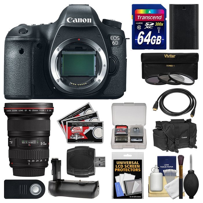 Canon EOS 6D Digital SLR Camera Body & EF 24-105mm IS STM Lens with 64GB Card + Canon Backpack + Battery & Charger...