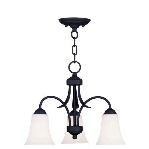 Livex Lighting 6474-04 Ridgedale 3-Light Convertible Chain Hang/Ceiling Mount, Black by Livex Lighting