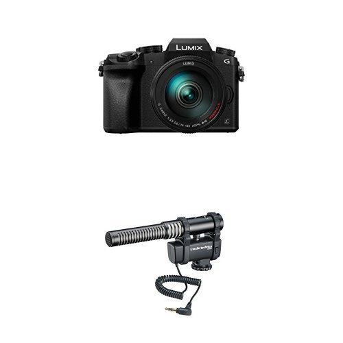 Panasonic LUMIX DMC-G7HK DSLM Mirrorless 4K Camera, 14-140 mm Lens Kit (Black) w/ Audio-Technica AT8024 Stereo...