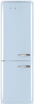 Smeg FAB32LAZN1 24" 50's Retro Style Bottom Freezer Refrigerator in Pastel Blue with Left Hinge