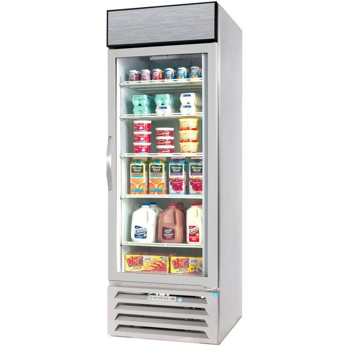 Beverage-Air MMR23-1-W-EL MarketMax 27" One Section Glass Door Reach-In Merchandiser Refrigerator with LED Lighting...