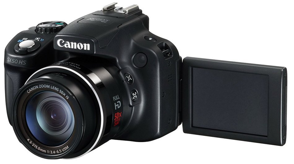 Canon PowerShot SX50 HS 12MP Digital Camera with 2.8-Inch LCD (Black) - International Version (No Warranty)