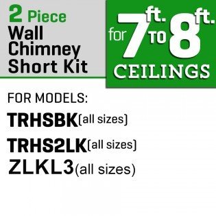ZLINE 2-12 in. Short Chimney Pieces for 7 ft. to 8 ft. Ceilings N3