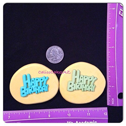 Set of 2 HAPPY BIRTHDAY Fondant Mold Set Chocolate Candy Gumpaste Isomalt Soap Resin Clay