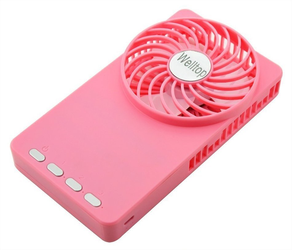 Welltop&reg; Mini Mirror Fan Handheld Pocket Fan Electric Personal Fans 3 Speeds Portable Mini USB 18650 Rechargeable... N18