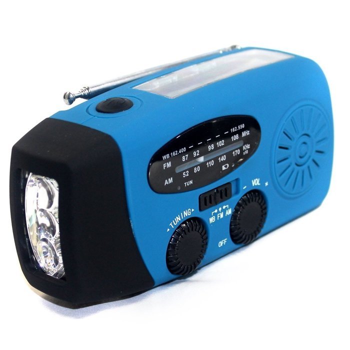 EpochAir Emergency Solar Hand Crank Self Powered AM/FM/NOAA Weather Radio, LED Flashlight, Smart Phone Charger... N13