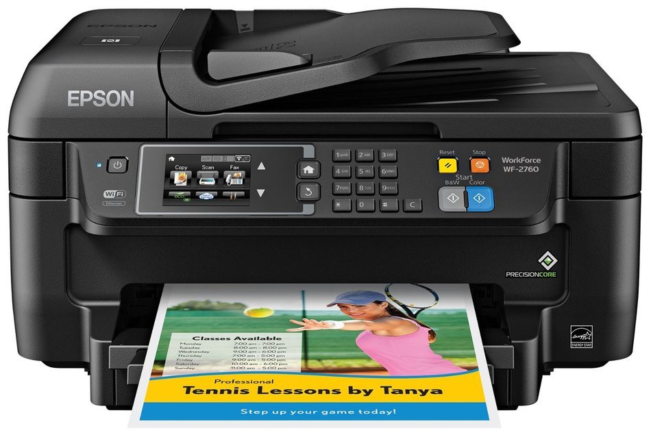 Epson WorkForce WF-2760 All-in-One Wireless Color Printer with Scanner, Copier, Fax, Ethernet, Wi-Fi Direct and... N2