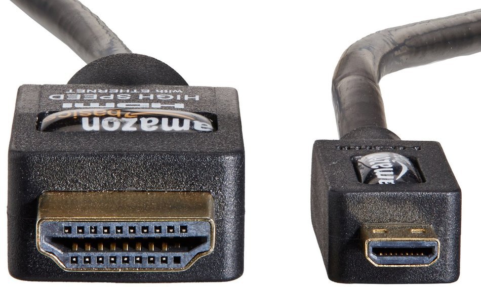 AmazonBasics High-Speed Micro-HDMI to HDMI Cable 2 Pack - 3.3 Feet (1 Meter) Supports Ethernet, 3D, and Audio... N3