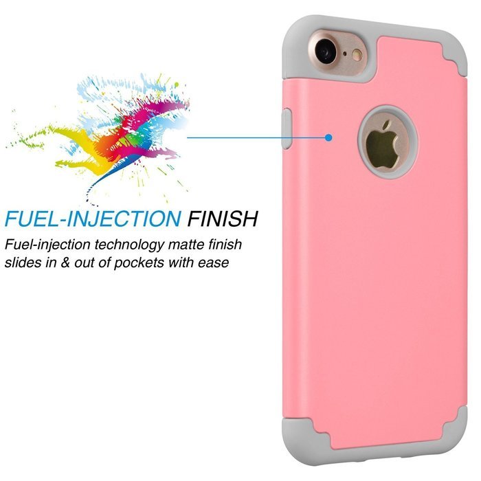 iPhone 7 Case, [4.7 Inch] HLCT Slim Fit Thin, Soft Interior Silicone Bumper & Hard PC Back, Shock-Absorption Hybrid... N17