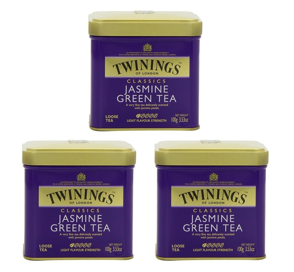Twinings Jasmine Green Tea, Loose Tea, 3.53 Ounce Tin - Pack of 3