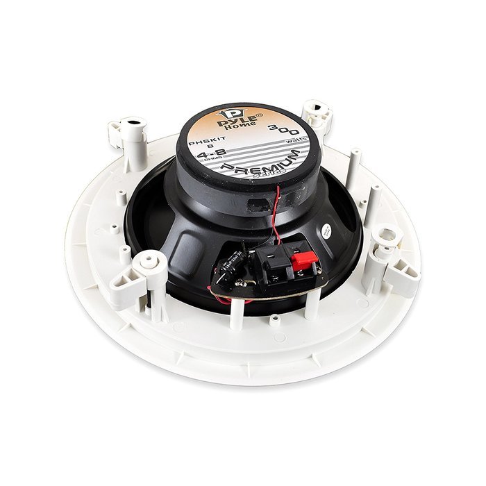 Pyle Home PHSKIT8 300-Watt 8-Inch Dual In-Ceiling Speaker /Volume Control/Speaker Wall Plate/Wiring Combo Speaker... N6