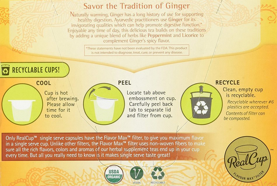 YOGI TEAS TEA ECO CUP GINGER, 0.6 OZ