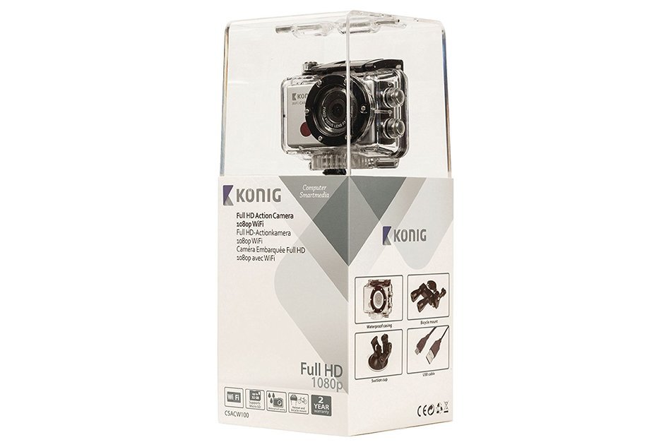 KONIG CSACW100 Full HD action camera 1080p waterproof WiFi (Snowboarding, Skydiving, Cycling, Rafting, Running... N3