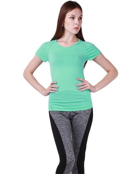 GU Angqi Women Sports T-Shirt Tee Athletic Neck Quick Dry Gym Yoga Running N17