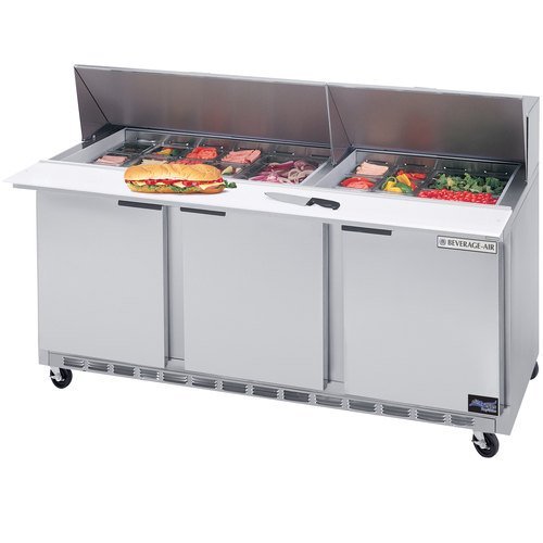 Beverage Air SPE72-18 72" Refrigerated Sandwich Prep Table