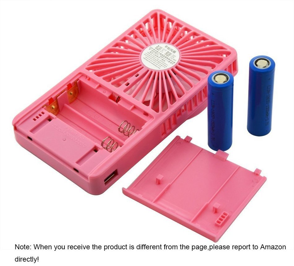 Welltop&reg; Mini Mirror Fan Handheld Pocket Fan Electric Personal Fans 3 Speeds Portable Mini USB 18650 Rechargeable... N25