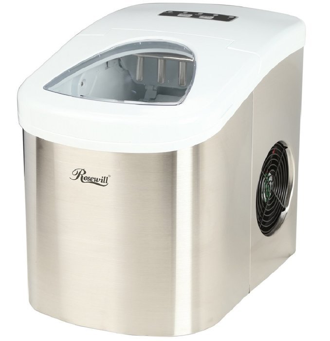 Rosewill Stainless Steel Portable Ice Maker 26.5 lb Per Day, RHIM-15001, White Top N7