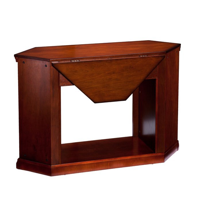 Convertible Electric Fireplace with Cabinet , TV Media Stand Console - Mahogany