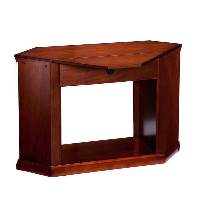 Convertible Electric Fireplace with Cabinet , TV Media Stand Console - Mahogany N2