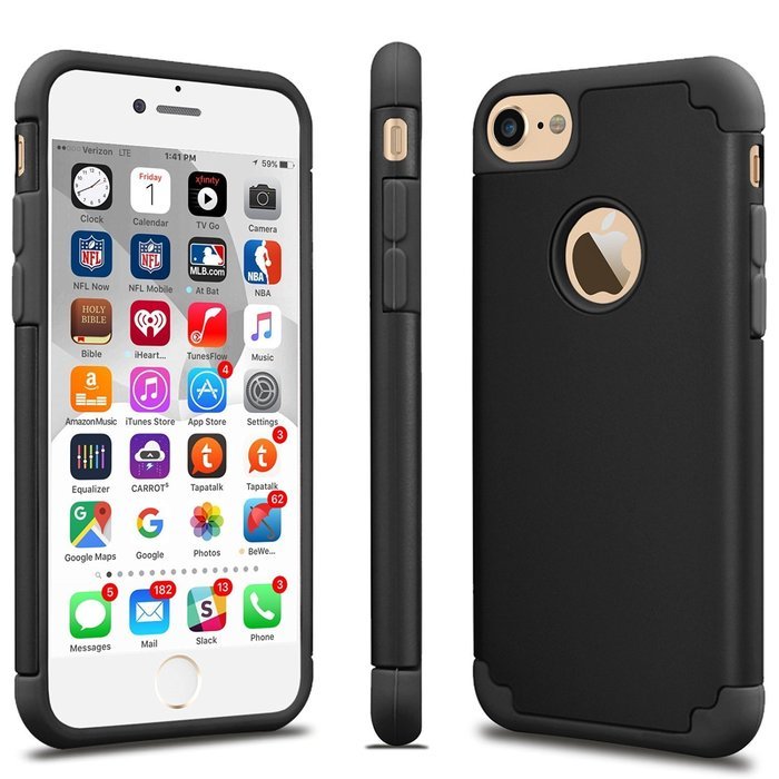 iPhone 7 Case, [4.7 Inch] HLCT Slim Fit Thin, Soft Interior Silicone Bumper & Hard PC Back, Shock-Absorption Hybrid... N18