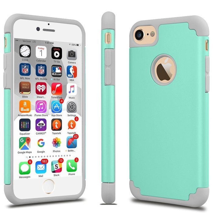 iPhone 7 Case, [4.7 Inch] HLCT Slim Fit Thin, Soft Interior Silicone Bumper & Hard PC Back, Shock-Absorption Hybrid... N20