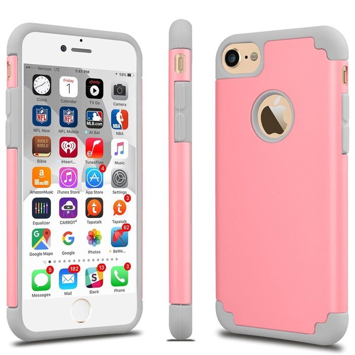 iPhone 7 Case, [4.7 Inch] HLCT Slim Fit Thin, Soft Interior Silicone Bumper & Hard PC Back, Shock-Absorption Hybrid... N22