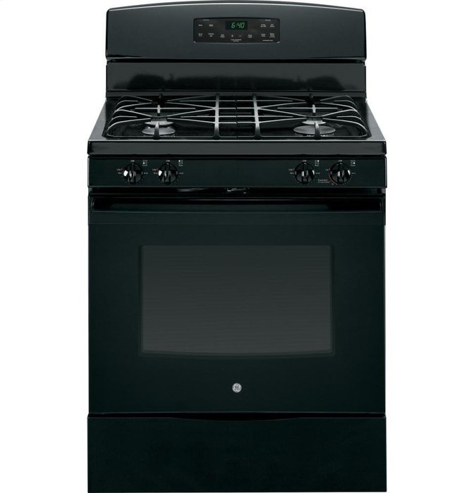 GE JGB640DEFBB 30" Black Gas Sealed Burner Range N4