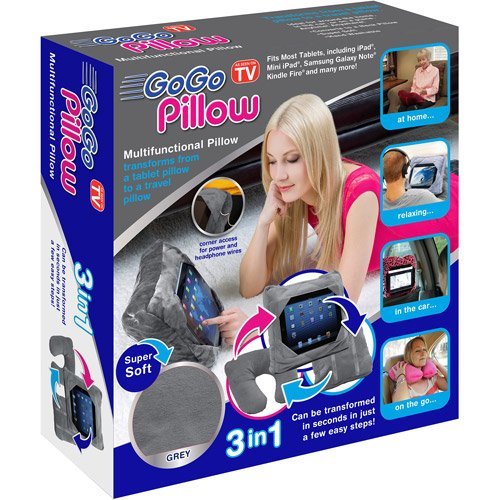 As Seen on TV GoGo Pillow Tablet Holder, Gray