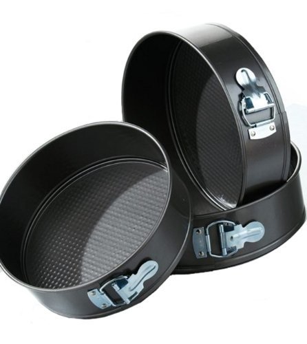 Posh Porschey Set Of 3 Non Stick Loose Base Springform Cake Tins 8 9 10 Birthday 3 Tier Wedding Cake 22, 24 &...