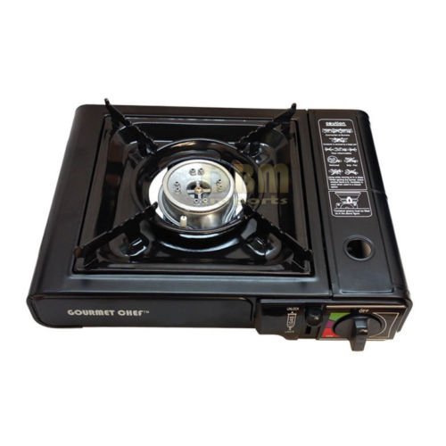 Gourmet Chef Portable Single Butane Gas Stove Camping Patio Tabletop with Case