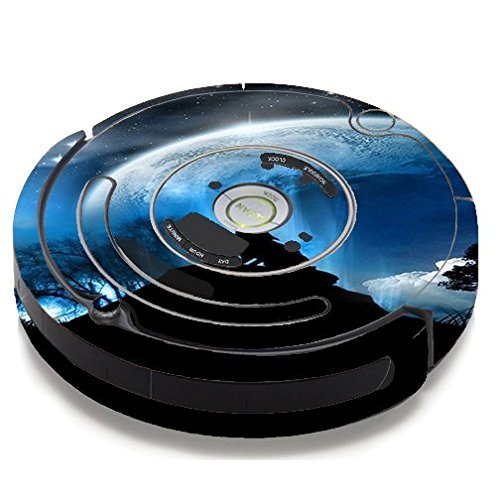 Skin Decal Vinyl Wrap For IRobot Roomba 650 655 Vacuum / Howling Wolf Moon