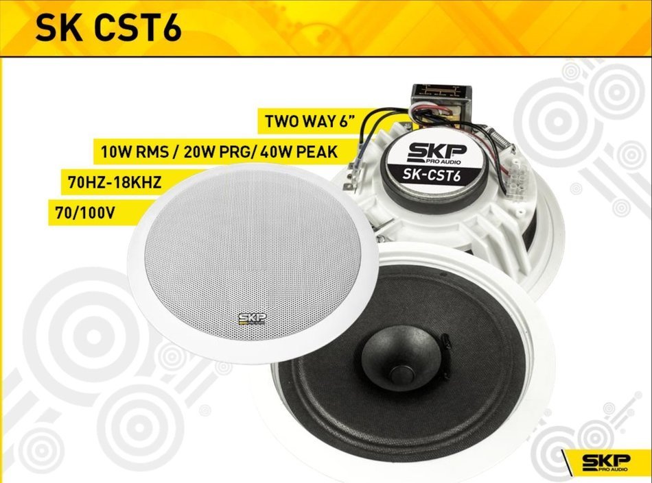 SKP Pro Audio SK-CST6 In-Wall | Ceiling Speaker (60W) N3