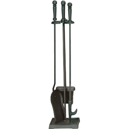 Blue Rhino 4-Piece Black Fireset , Includes Brush, Shovel, Poker And Stand.