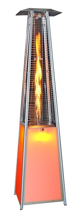 SUNHEAT Contemporary Square Design Portable Propane Patio Heater with Decorative Variable Flame and LED Light...