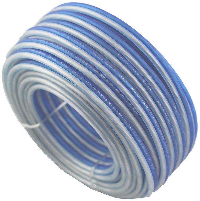 Bullz Audio (BPS16.25PB) PRO Platinum/Blue 25' 16-Gauge Speaker Cable