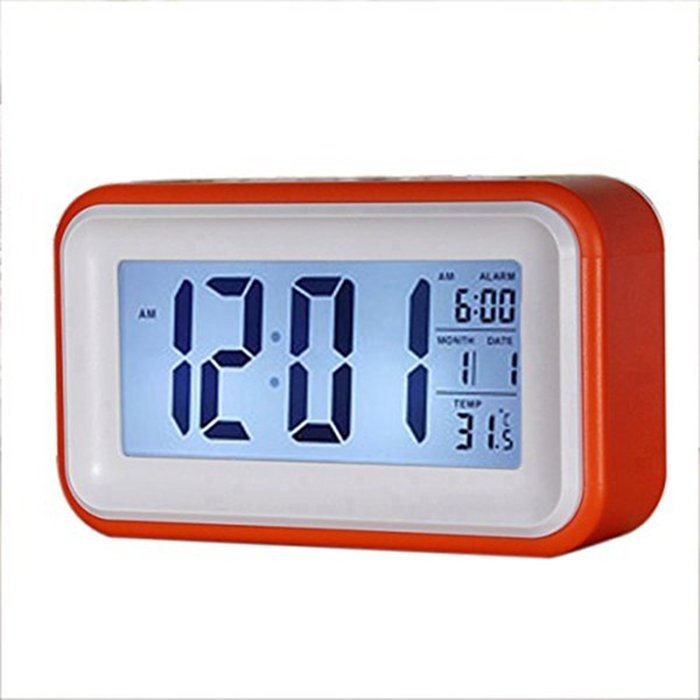 Generic Large Screen LED Touch Sensor Digital Light Control Alarm Clock (Orange)