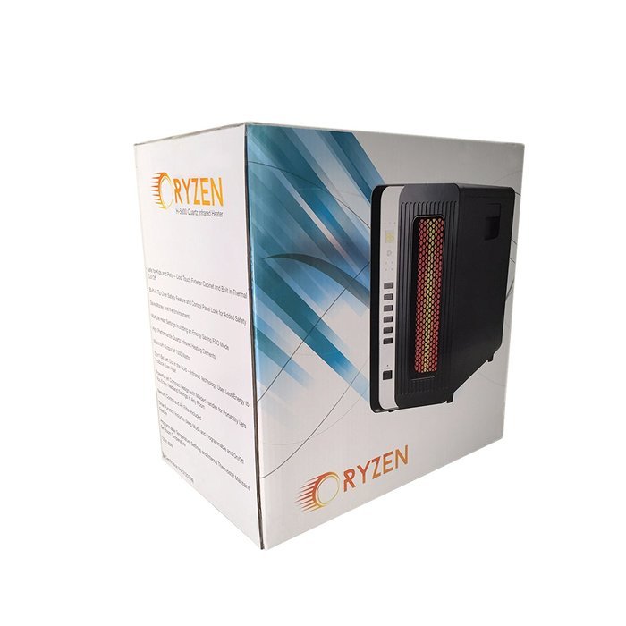 Ryzen H-5000 Pro Portable Infrared Quartz Heater w/ Remote 1500 Watts N2