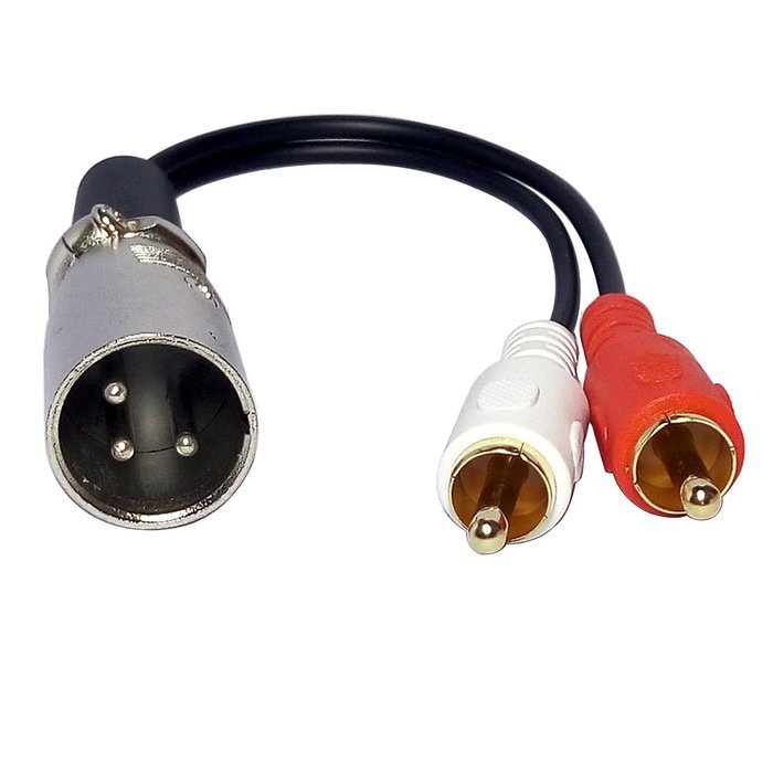 Yeworth 0.15m 6inch XLR Y Splitter Patch Cable, 1 XLR Male to 2 RCA Male Stereo Plug Adapter Cable N12