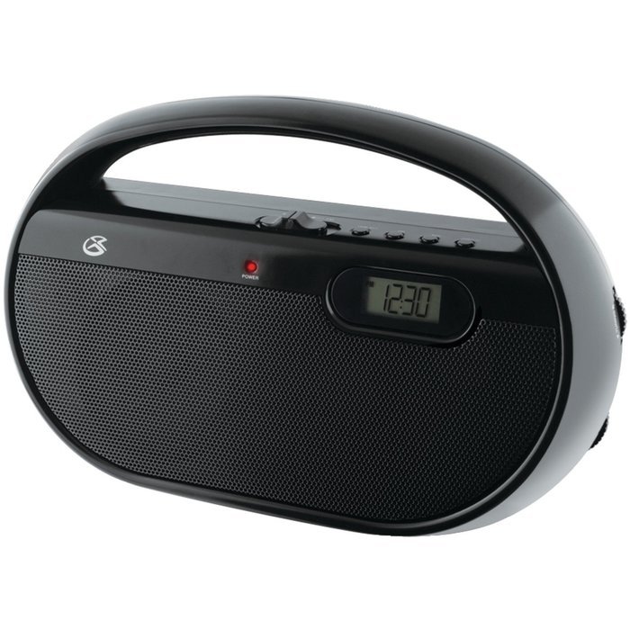 GPX, Inc. R602B Portable AM/FM Radio with Digital Clock and Line Input (Black) N2