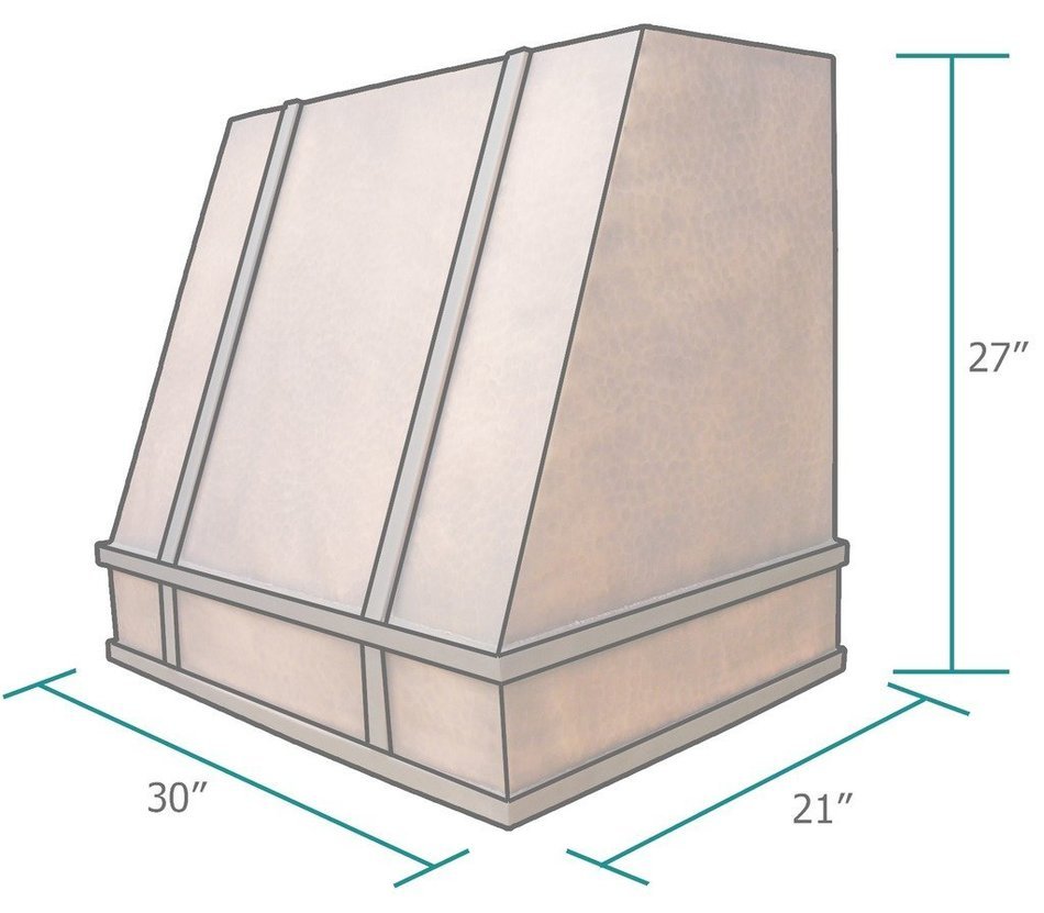 Copper Best H11 302127L Wall Mount Range Hood, Made of Heavy Gauge Virgin Copper N4