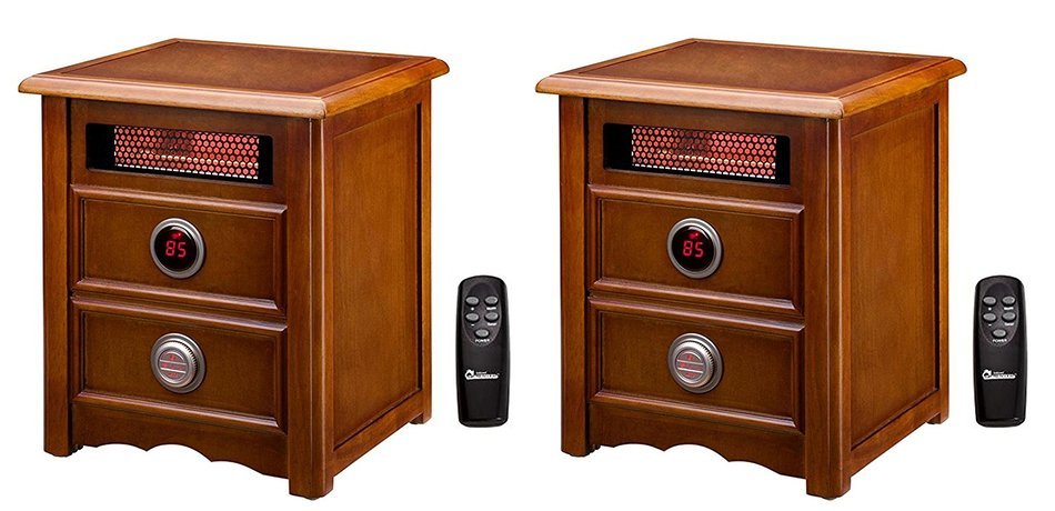 Dr. Infrared 1500W Electric Nightstand Heater with Remote (Pair)