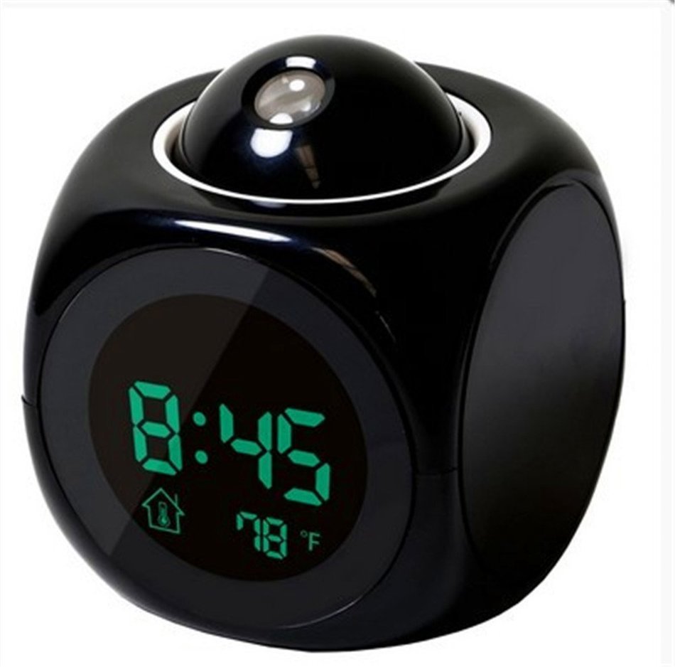 Surborder Shop LED Projection Digital Alarm Clock Black N4