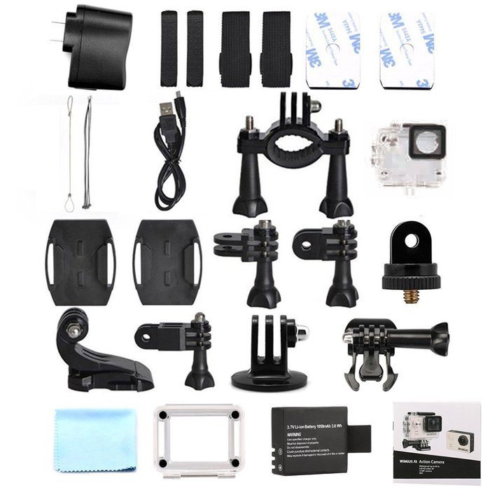 WiMiUS&reg; Waterproof Action Camera 16MP 2K WiFi Sports Camera Ambarella Built-in WiFi Helmet Cam HD Camcorder N19